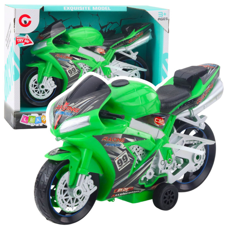 Zielony Motor Wyścigowy Ścigacz z Efektem Świateł i Dźwięków - EAN: 5905991069171