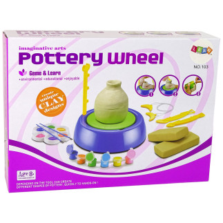 Zestaw diy koło garncarskie glina farby plastyczne