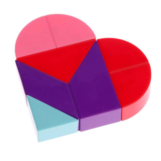 Klocki magnetyczne Tangram Układanka Serce z Naklejkami 8 el. EAN: 5905991071761