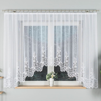Berenika firanka żakardowa gotowa, szerokość 430 x wysokość 160cm, kolor 001 biały