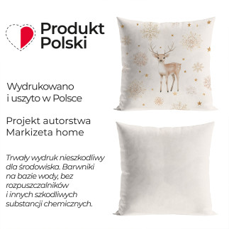 Jelonki, zimowa opowieść poszewka dekoracyjna velvet, 40x40cm, kolor 004 beżowy