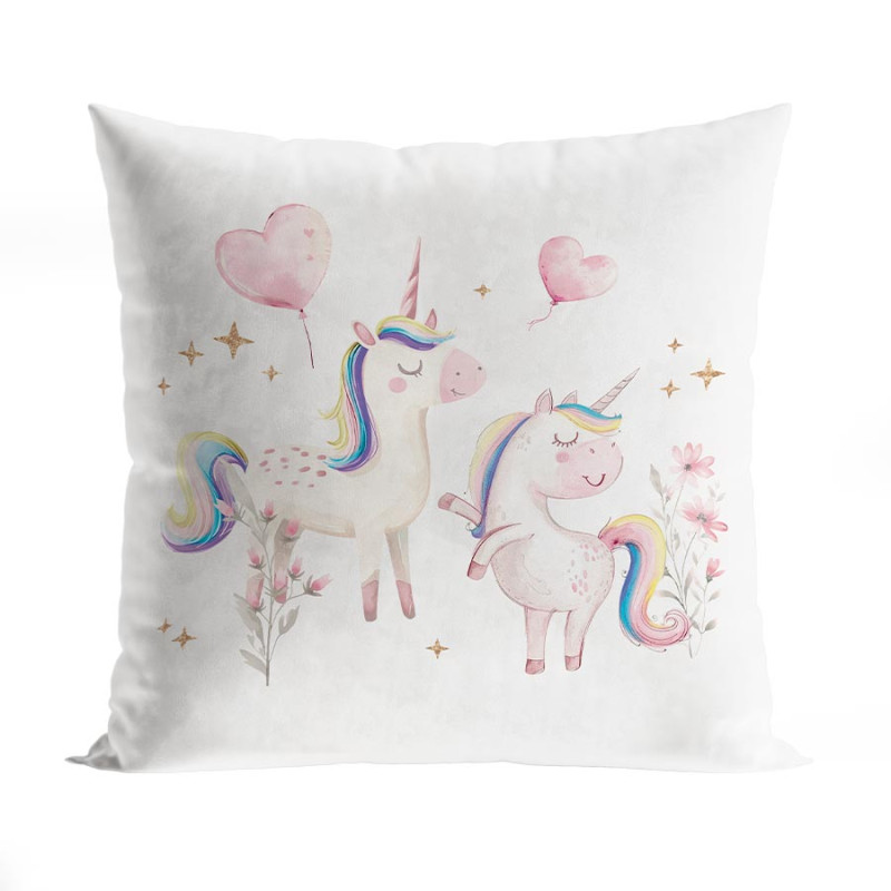 Słodkie jednorożce poszewka dekoracyjna velvet 40x40cm kolor 001 EAN: 5906450021303