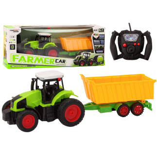 Traktor z przyczepą zdalnie sterowany rc 1:16 pilot zielony