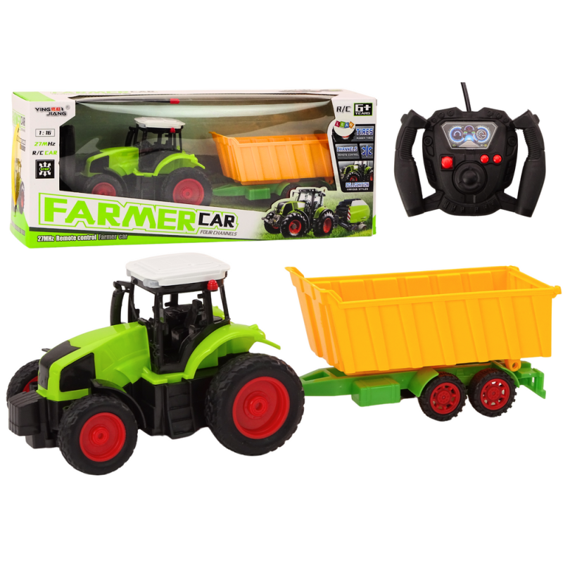 Zdalnie sterowany traktor z przyczepą RC - zielony EAN: 5905679077092 Zdalnie sterowany traktor z przyczepą RC - zielony EAN: 5905679077092
