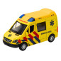 Karetka ambulans metalowy pull back z dźwiękiem i światłem, żółty 1:32, EAN: 5905991069638
