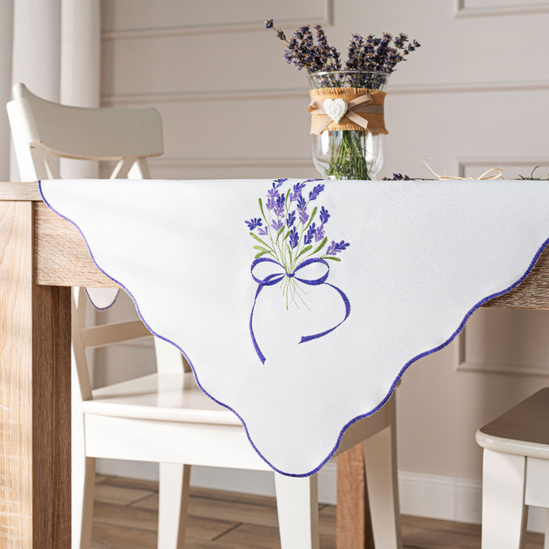 Lawendowa polana serweta z haftem 85x85 cm biały EAN: 5906450022843