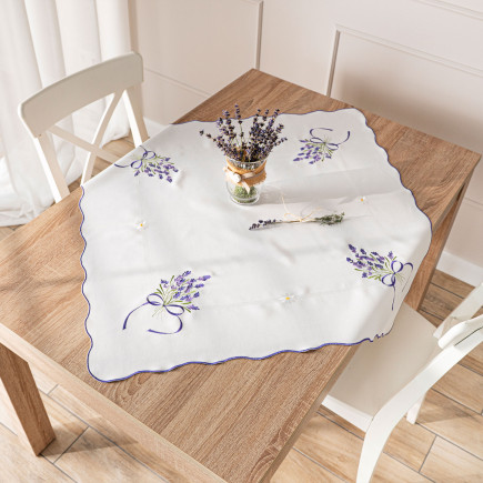 Lawendowa polana serweta z haftem 85x85 cm biały EAN: 5906450022843