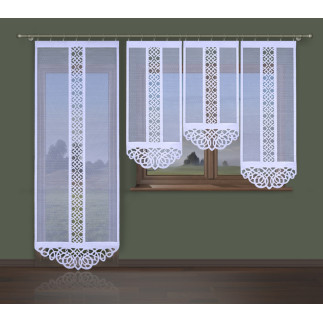 Panel żakardowy odpasowany, szerokość 90, wysokość 250cm, kolor biały 001