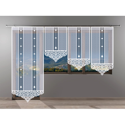 Panel żakardowy odpasowany, wysokość 230cm, kolor biały 001