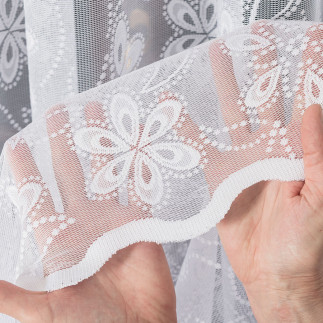 Firanka żakardowa ze wzorem po całości, wysokość 250cm, kolor 001 biały
