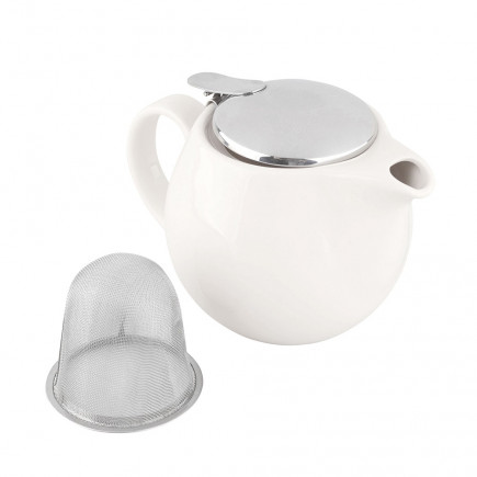 Zaparzacz dzbanek do herbaty i kawy porcelanowy Regular kremowy 450 ml