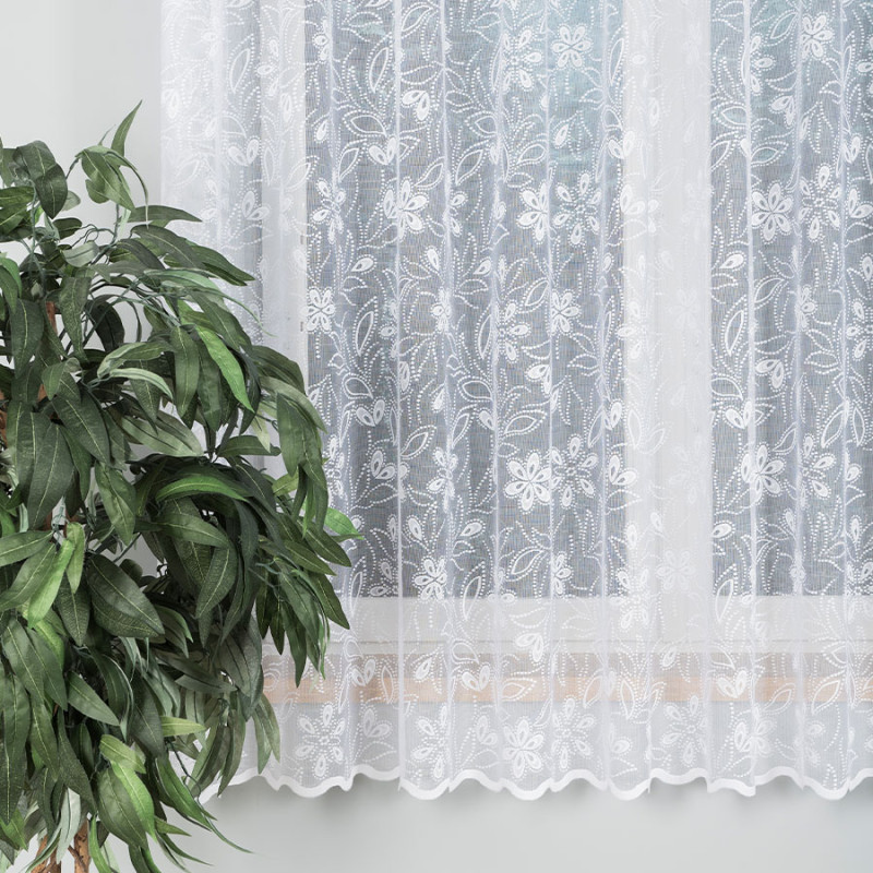 Firanka Żakardowa Wzór Całościowy 180cm Biała EAN: 5907693217638
