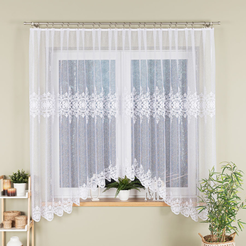 Żaneta firanka żakardowa odpasowana biała 350x175 cm EAN: 5907693246256