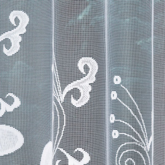 Teodora firanka żakardowa odpasowana, szerokość 300 x wysokość 150cm, kolor 001 biały