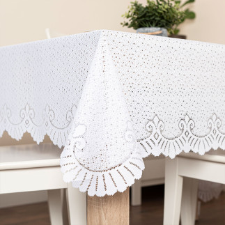 Obrus żakardowy, szerokość 180cm x wysokość 140cm, kolor 001 biały