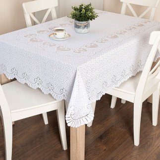 Obrus Żakardowy Biały 180x140 cm EAN: 5907693284593