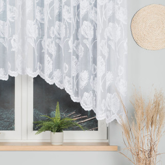 Sonia firanka żakardowa odpasowana, szerokość 350 x wysokość 140cm, kolor 001 biały