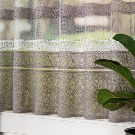 Zazdrostka żakardowa pasowa 160cm białoszara 001 EAN: 2010000726365