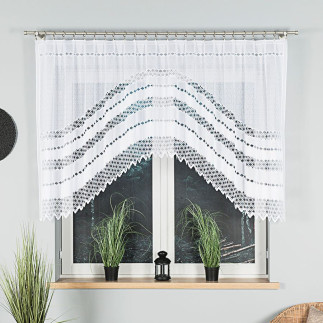 Filomena firanka żakardowa odpasowana, szerokość 270 x wysokość 120cm, kolor 001 biały