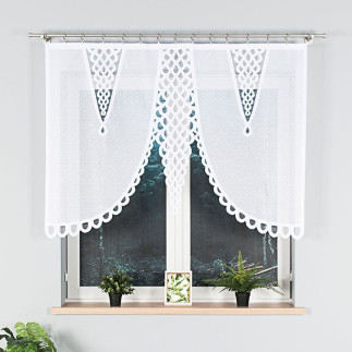 Eryka firanka żakardowa odpasowana, szerokość 160 x wysokość 120cm, kolor 001 biały