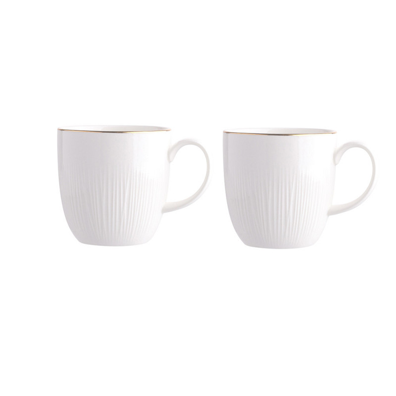 Alessia Złota Linia - Zestaw 2 kubków porcelanowych 280 ml w gift boxie, kremowy n/n bz, EAN: 5904252334348