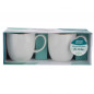 Alessia Złota Linia - Zestaw 2 kubków porcelanowych 280 ml w gift boxie, kremowy n/n bz, EAN: 5904252334348