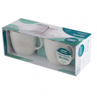 ALESSIA ZŁOTA LINIA ZESTAW 2 KUBKÓW NBC 280 ML GIFT BOX PORCELANA KREMOWA