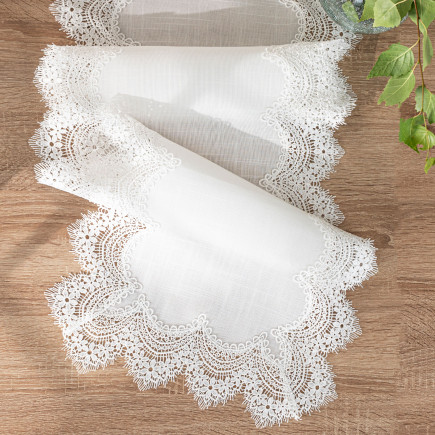 Serena bieżnik z gipiurą, szerokość 38cm x wysokość 160cm, kolor 001 biały