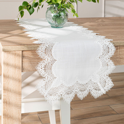 Bieżnik Serena z gipiurą 38x160 cm biały EAN: 5906450022683