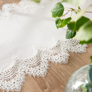 Serena bieżnik z gipiurą, szerokość 60cm x wysokość 120cm, kolor 001 biały