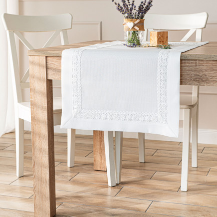 Modena bieżnik z gipiurą, szerokość 38cm x wysokość 160cm, kolor 001 biały
