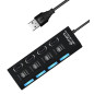 Ak228a Hub 4xUSB Aktywny z Wyłącznikami - EAN: 5907621810238