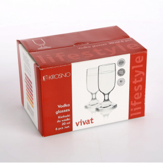 Kieliszki do wódki Krosno Vivat 20 ml, komplet 6 szt.