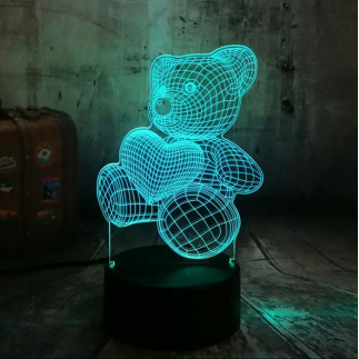 Zd98j lampka nocna miś 3d led