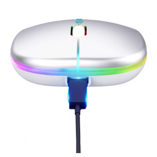 Ak211b mysz bezprzewodowa rgb biała