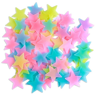 Ag683a gwiazdki fluorescenc 100 szt mix