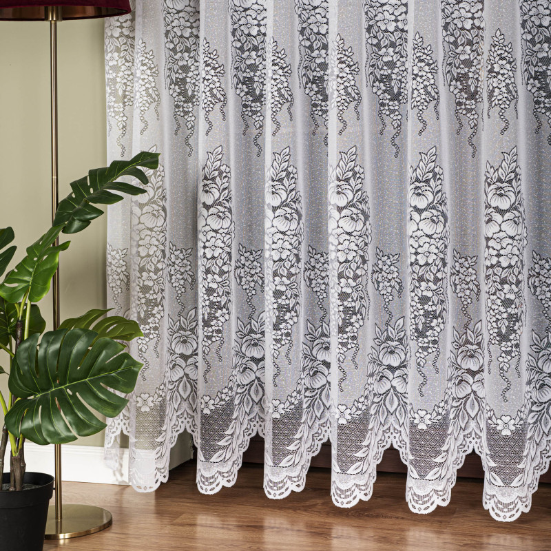 Firanka żakardowa 250cm z wzorem po całości, kolor biały 001, EAN: 5906450010116 Firanka żakardowa 250cm z wzorem po całości, kolor biały 001, EAN: 5906450010116