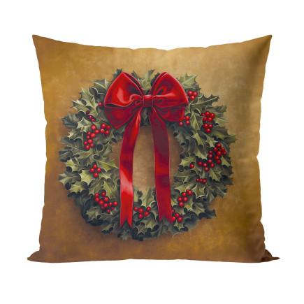 Elegancka girlanda poszewka dekoracyjna velvet, 40x40cm, kolor 014 złoto-brązowy