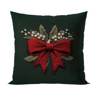 Poszewka dekoracyjna Velvet Kokarda z efektem wyszywania, zielona 40x40cm, EAN: 5906450023536