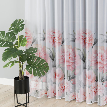 Marigold firanka z ołowianką woal wzór od dołu, wysokość 295cm, kolor 001