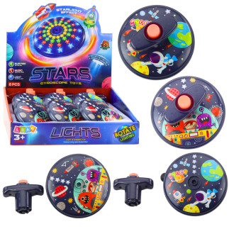 Kolorowy świecący dysk kosmos ufo kręcący bączek spinning top