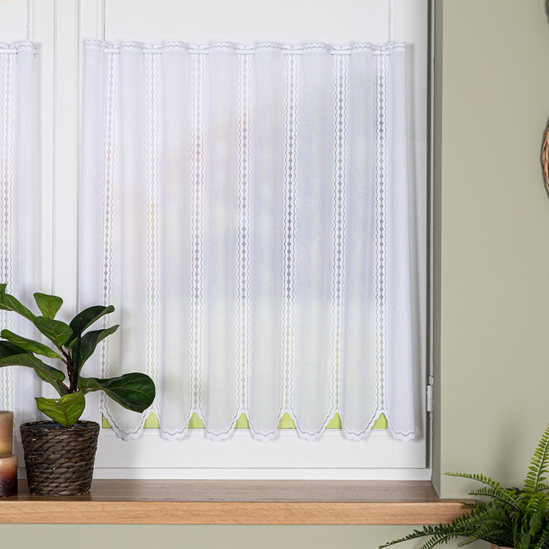 Zazdrostka żakardowa panelowa 80cm, biały kolor 001 - EAN: 5906450927001