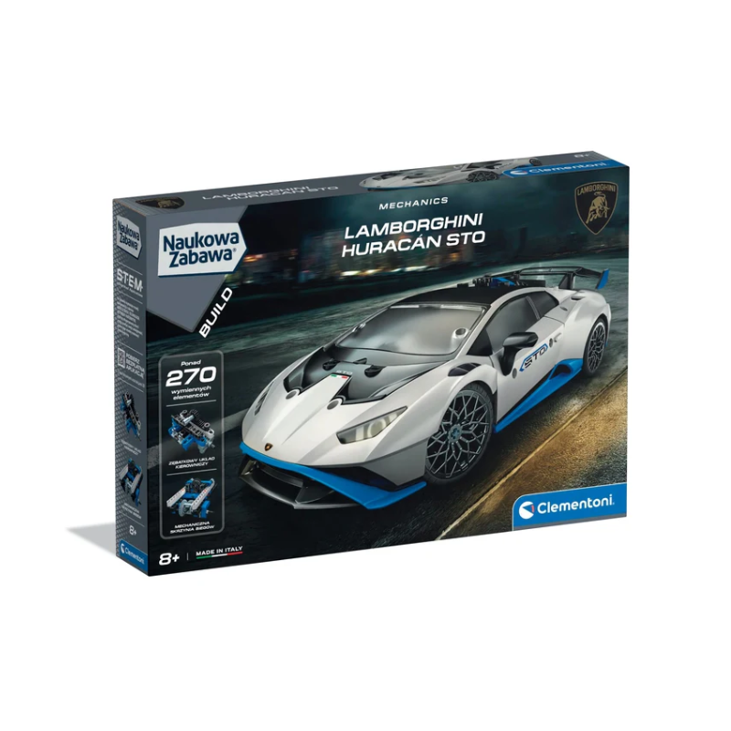 Naukowa zabawa klocki laboratorium mechaniki lamborghini huracan sto język polski clementoni 50917