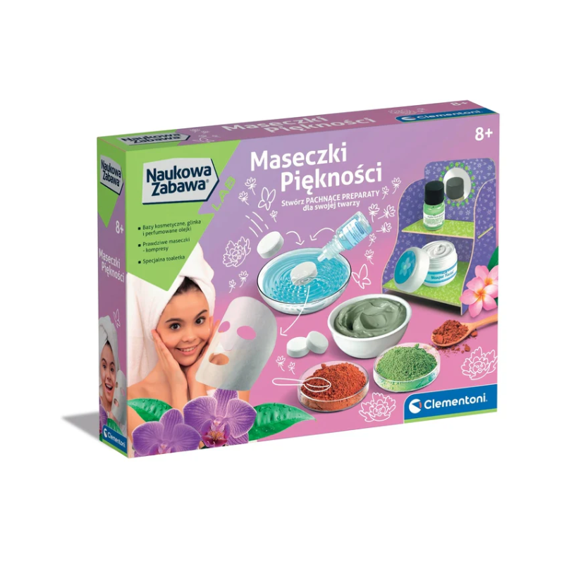 Naukowa zabawa zestaw diy maseczki piękności język polski clementoni 50901 Naukowa zabawa zestaw diy maseczki piękności język polski clementoni 50901