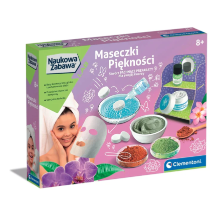 Naukowa zabawa zestaw diy maseczki piękności język polski clementoni 50901