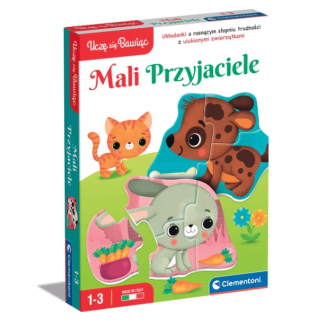 Puzzle mali przyjaciele zwierzątka farma uczę się bawiąc język polski clementoni 50761