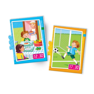 Gra edukacyjna puzzle która jest godzina? zegarek uczę się bawiąc język polski clementoni 50771