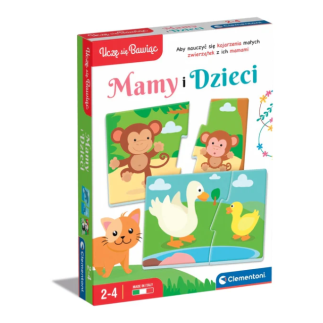 Gra edukacyjna puzzle mamy i dzieci język polski zwierzęta uczę się bawiąc clementoni 50763