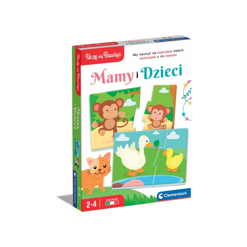 Gra edukacyjna puzzle mamy i dzieci język polski zwierzęta uczę się bawiąc clementoni 50763
