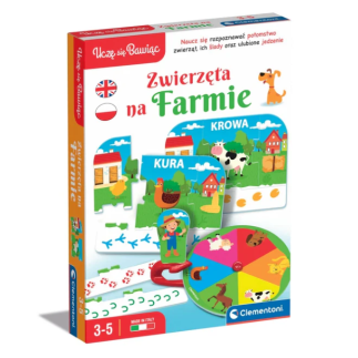 Gra edukacyjna zwierzęta na farmie uczę się bawiąc język polski clementoni 50768